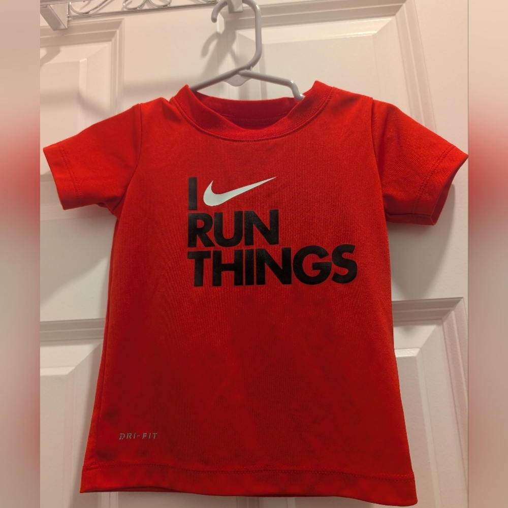 Nike Dri Fit Red 'I Run Things' T-Shirt 24 Months
